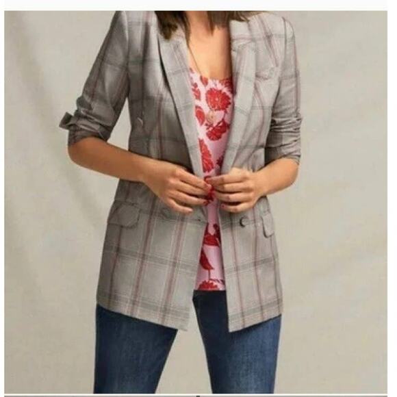 Cabi gray plaid sleuth career Blazer jacket size 8 - Picture 3 of 12